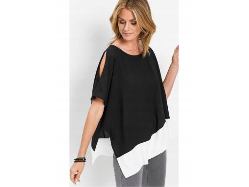 B.P.C bluzka asymetryczna szyfonowa odkryte ramiona r.44/46