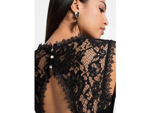 B.P.C czarna bluzka t-shirt z koronką ^32/34