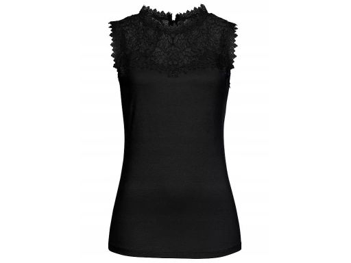 B.P.C czarna bluzka t-shirt z koronką ^32/34