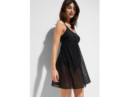 B.P.C sukienka kąpielowa z siateczką czarna 52.