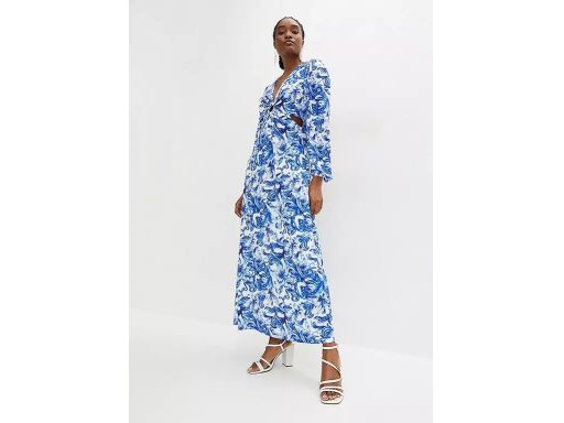 B.P.C sukienka z nadrukiem długa z wycięciami r.32/34