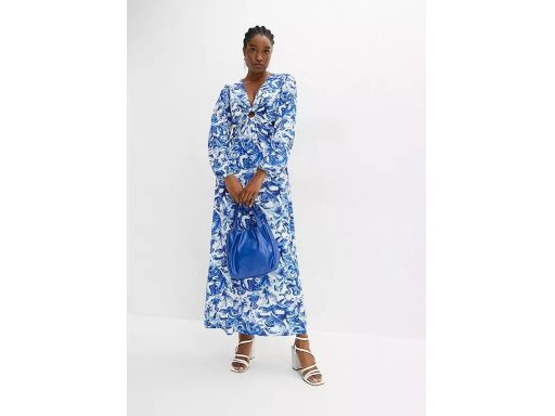 B.P.C sukienka z nadrukiem długa z wycięciami r.32/34