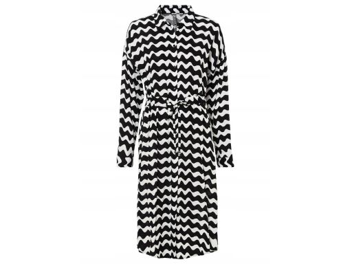 B.P.C wzorzysta sukienka koszulowa midi r.42