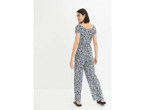B.P.C czarny kombinezon w białe wzory r.44/46