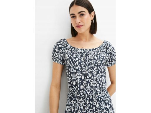 B.P.C czarny kombinezon w białe wzory r.44/46