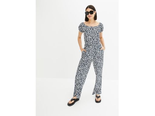 B.P.C czarny kombinezon w białe wzory r.44/46