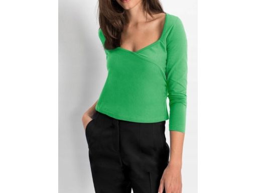 B.P.C bluzka zielona kopertowa ^36/38