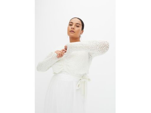 B.P.C sweter kopertowy ażurowy bolerko dzianinowe 52/54.