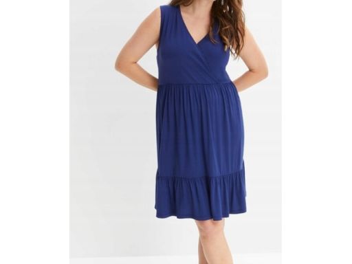 B.P.C sukienka z dżerseju granatowa koronka ^48/50