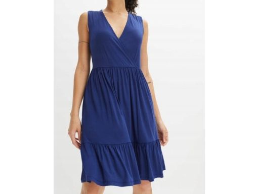 B.P.C sukienka z dżerseju granatowa koronka ^48/50