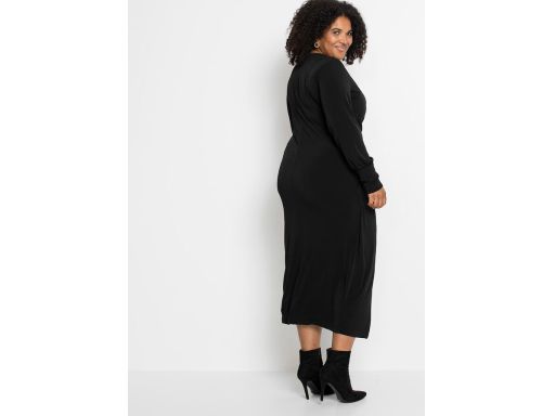 B.P.C sukienka midi ze sprzączką z założeniem kopertowym czarna 36/38.