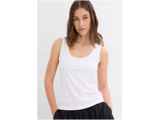 B.P.C top biały prążkowany z wiskozy 48/50.