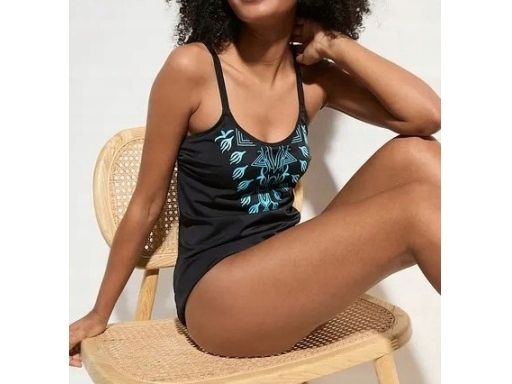 B.P.C top tankini czarny we wzory niebieskie r.44
