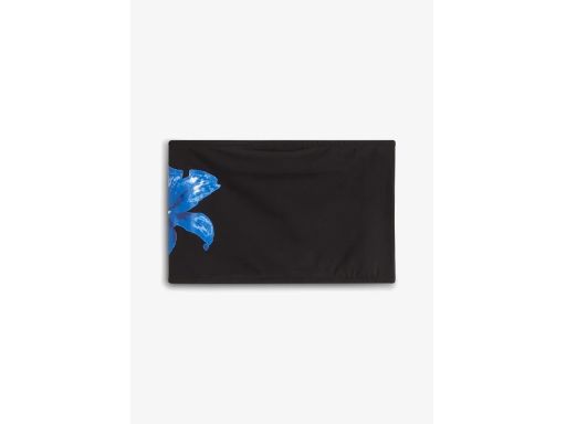 B.P.C top bandeau bawełniany czarny z niebieskim nadrukiem ^48/50