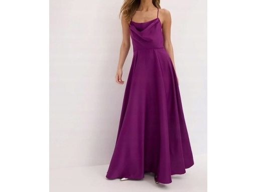 B.P.C sukienka wieczorowa długa fioletowa satyna r.46