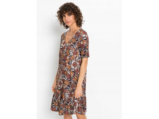 B.P.C sukienka z falbaną we wzory ^36/38