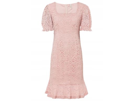 AF1225 sukienka koronkowa pudrowy róż ^36/38