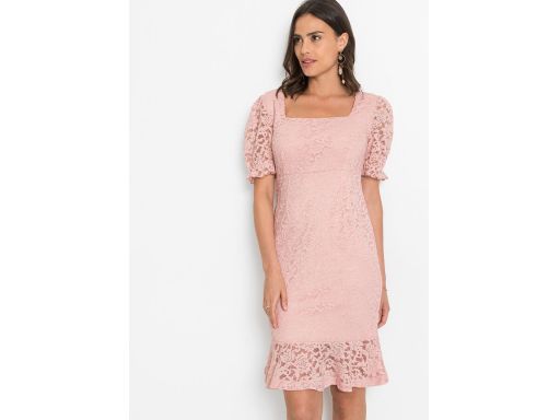 AF1225 sukienka koronkowa pudrowy róż ^36/38