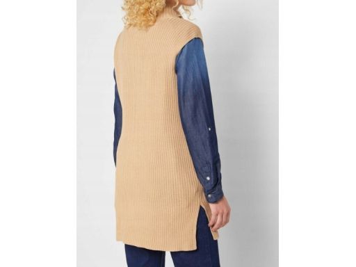B.P.C długa kamizelka ze stójką beżowa ^36/38