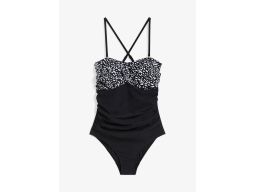 B.P.C kostium kąpielowy czarny z białym wzorem na biuście ^44