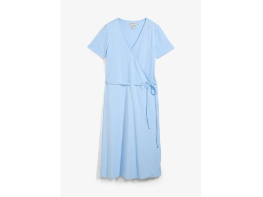 B.P.C sukienka niebieska bawełniana midi kopertowa ^52/54