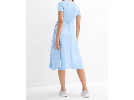 B.P.C sukienka niebieska bawełniana midi kopertowa ^52/54