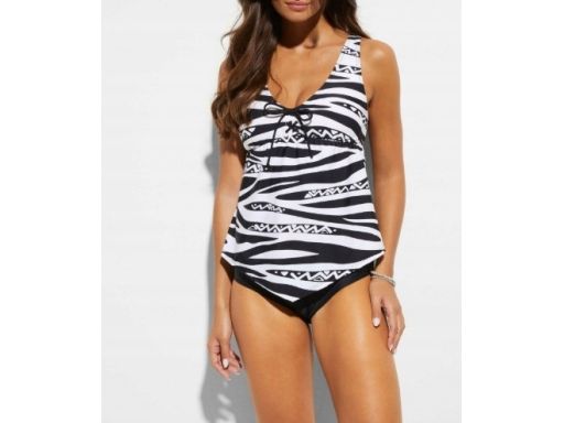 B.P.C tankini czarne z białym wzorem r.44