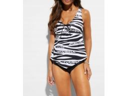 B.P.C tankini czarne z białym wzorem r.44