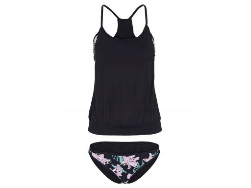 B.P.C tankini oversize czarne ze wzorem kwiatowym 44.