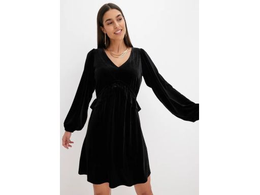 B.P.C sukienka aksamitna czarna długi rękaw 36/38.