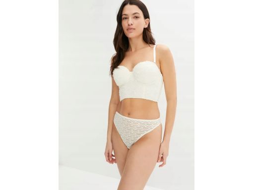 B.P.C Top gorsetowy na fiszbinach beżowy z koronką ^85D