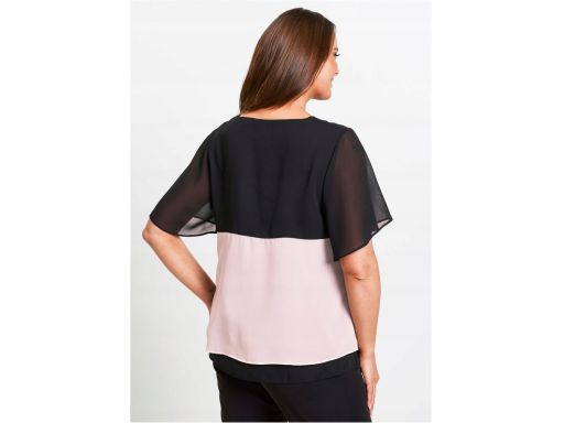 B.P.C bluzka szyfonowa dwuwarstwowa z koronką 40.