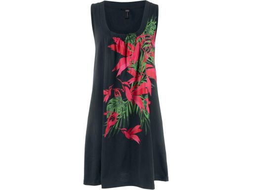 B.P.C sukienka plażowa czarna z kolorowym nadrukiem r.48/50