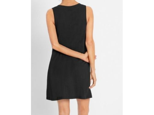 B.P.C sukienka plażowa czarna z kolorowym nadrukiem r.48/50