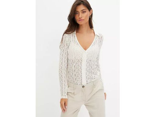 B.P.C bluzka koszulowa śmietankowa koronkowa r.44/46