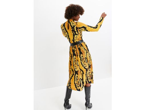 B.P.C sukienka wzór wężowej skóry z paskiem eko skórzanym 36/38.