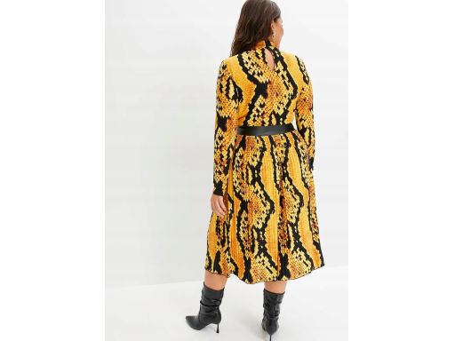 B.P.C sukienka wzór wężowej skóry z paskiem eko skórzanym 36/38.