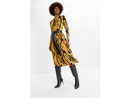 B.P.C sukienka wzór wężowej skóry z paskiem eko skórzanym 36/38.