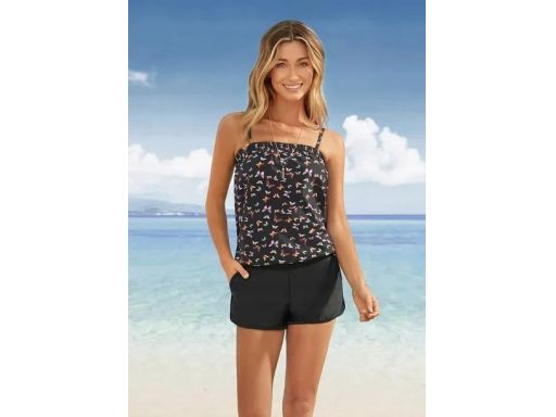 B.P.C kombinezon kąpielowy czarny w motylki r.54