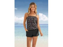B.P.C kombinezon kąpielowy czarny w motylki r.54
