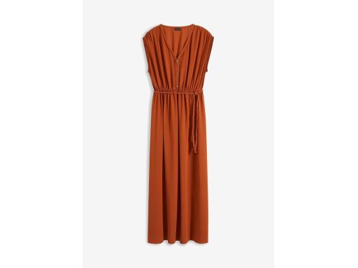 B.P.C długa sukienka maxi brązowa z paskiem r.52