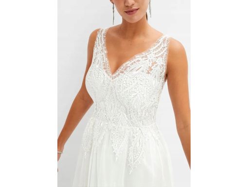 B.P.C suknia ślubna romantyczna z koronką 34.