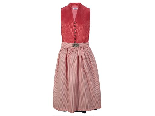 B.P.C. sukienka ludowa koralowo-granatowa z fartuchem 44.