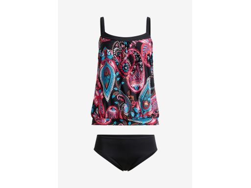 B.P.C tankini czarne w kolorowe wzory r.42