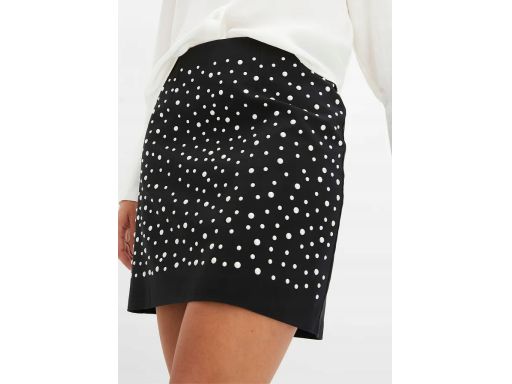 B.P.C czarna spódnica z perełkami mini 48.