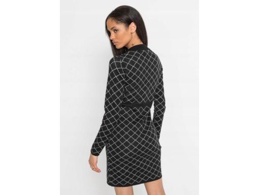 B.P.C sukienka dzianinowa w kratę z guzikami r.40/42