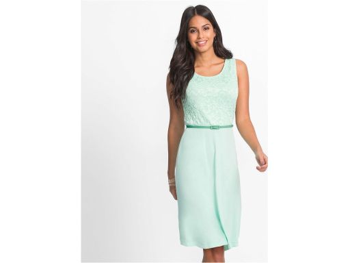 B.P.C miętowa sukienka z koronką 36/38.