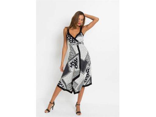B.P.C asymetryczna sukienka na ramiączka we wzory r.48/50
