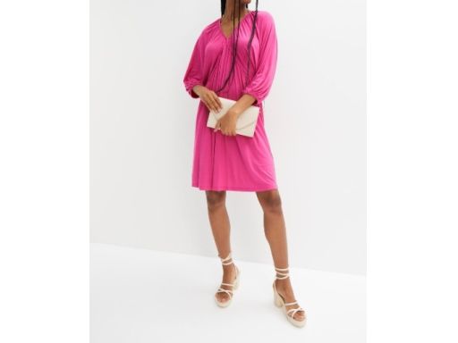 B.P.C. sukienka różowa z dekoltem na plecach r.48/50