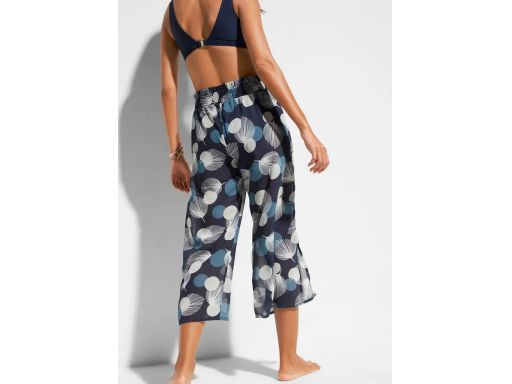 B.P.C szyfonowe kolorowe spodnie plażowe z rozcięciem ^54